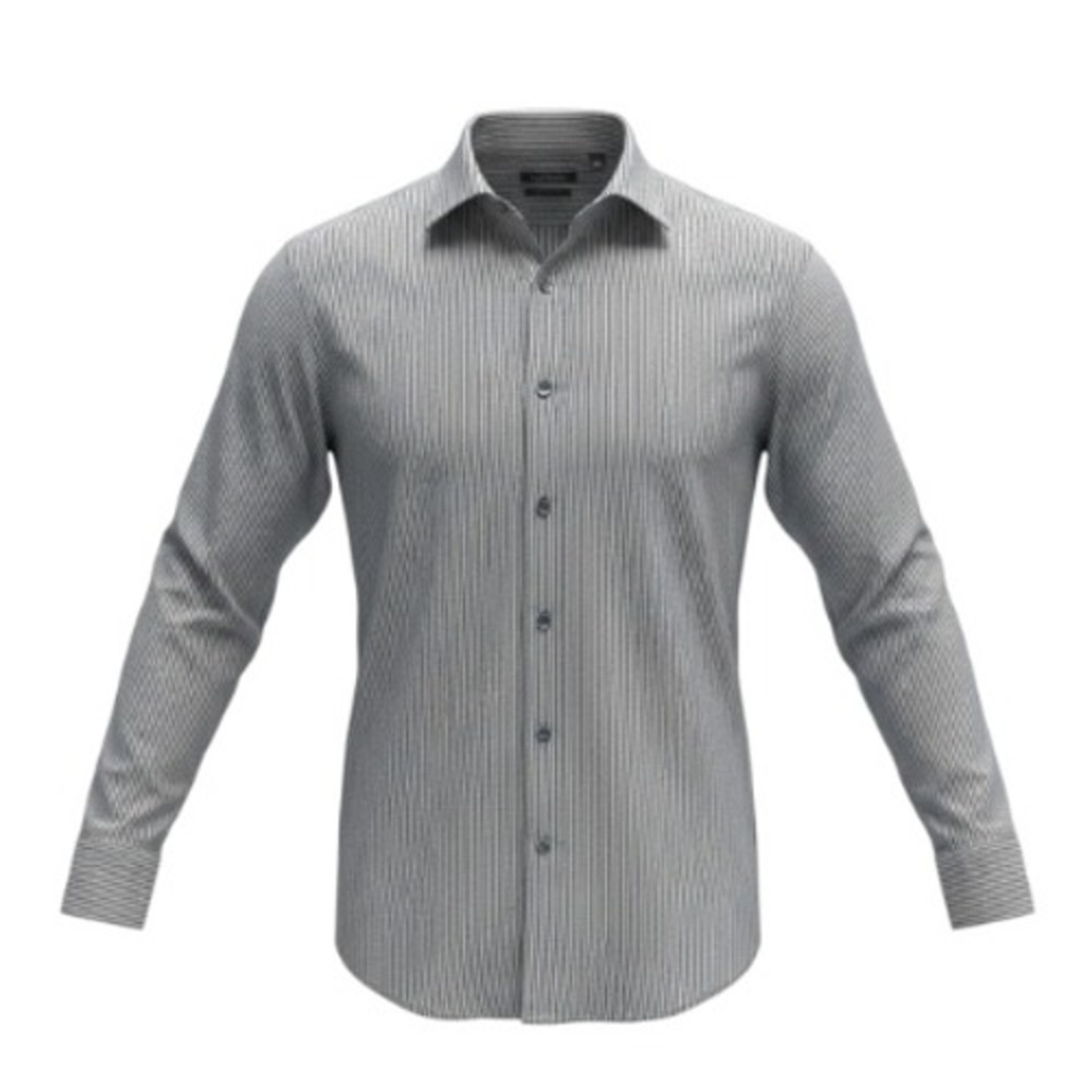 Marc Anthony Dress Shirt Mens 17‎ 34/35 Black White Stripe Slim Fit Cotton